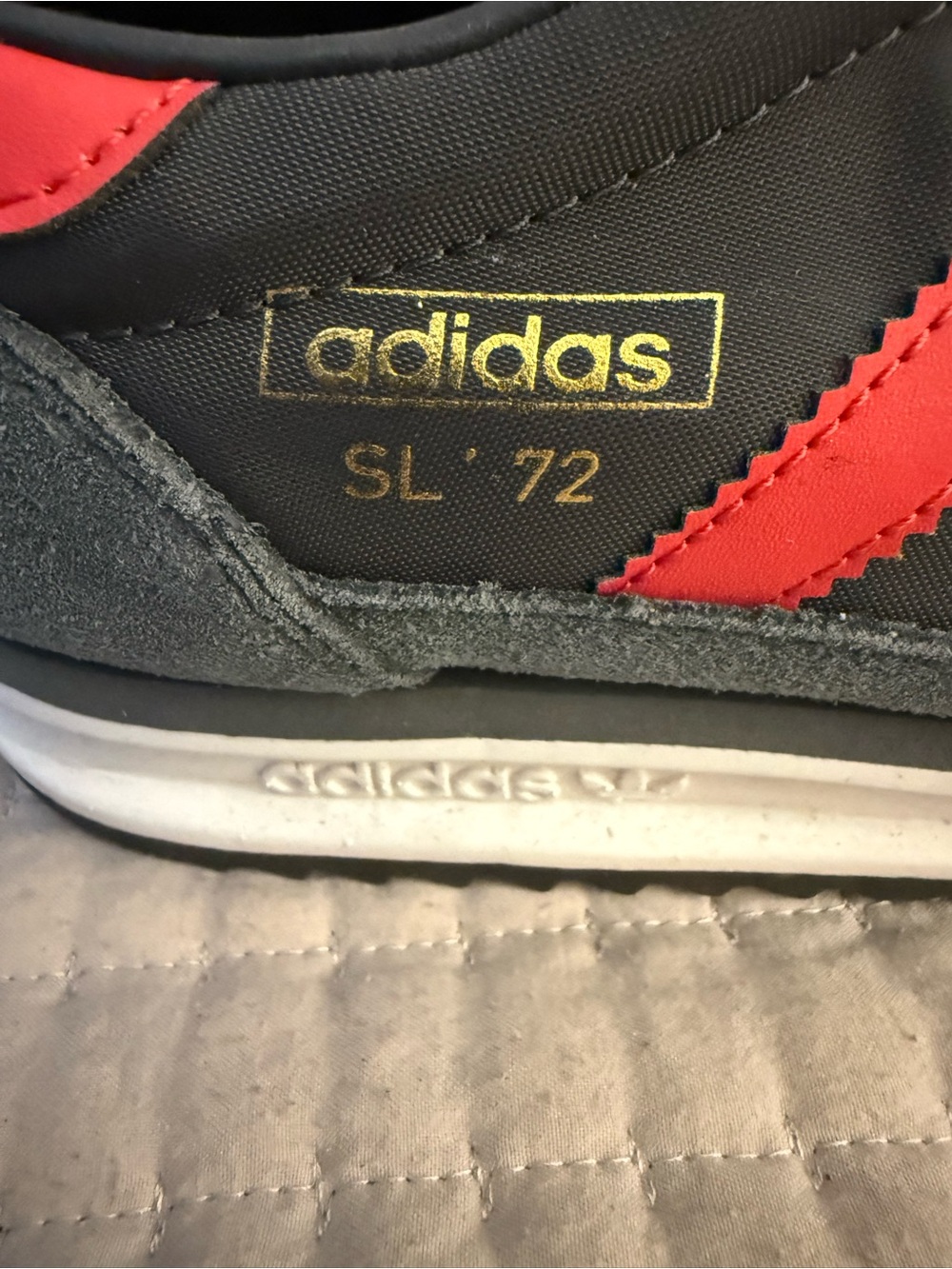 adidas SL-72 Men’s Gray and Red Retro Sneakers - Picture 4 of 7